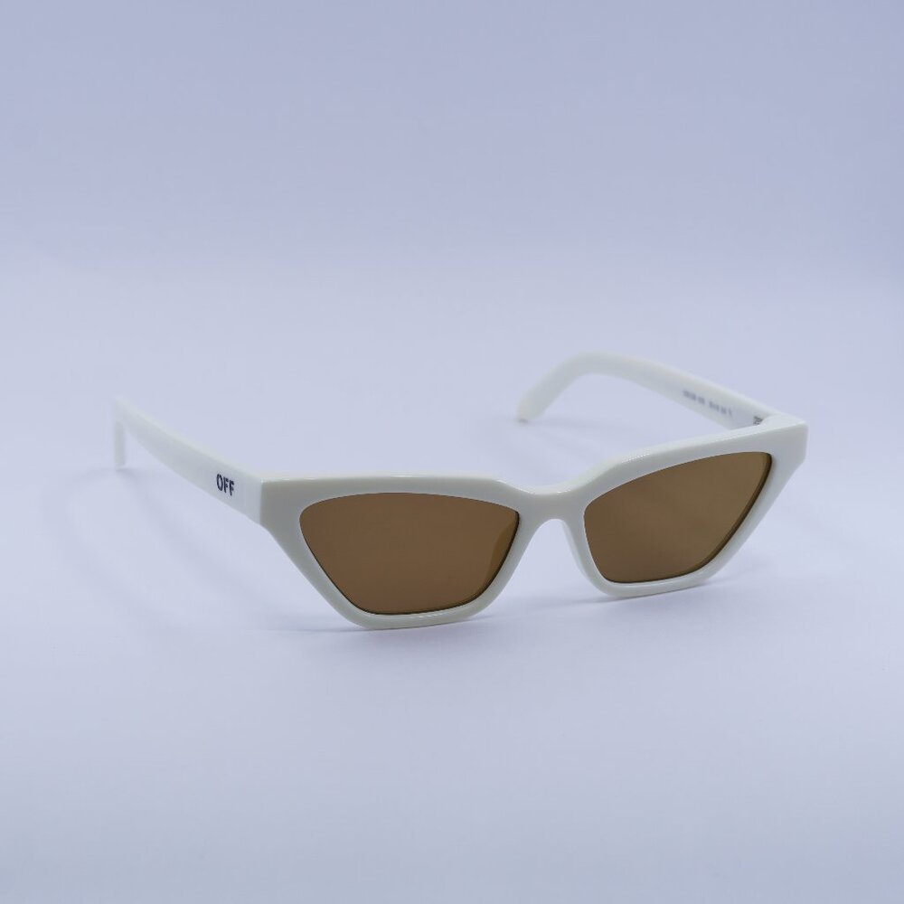 🕶️New Off-White OERI13B MADISON 0176 Sunglasses - White Frame, Gold Lenses